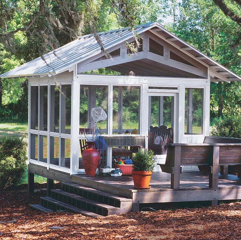 Screened Gazebo White Elevated Platform Southern Screened Porch