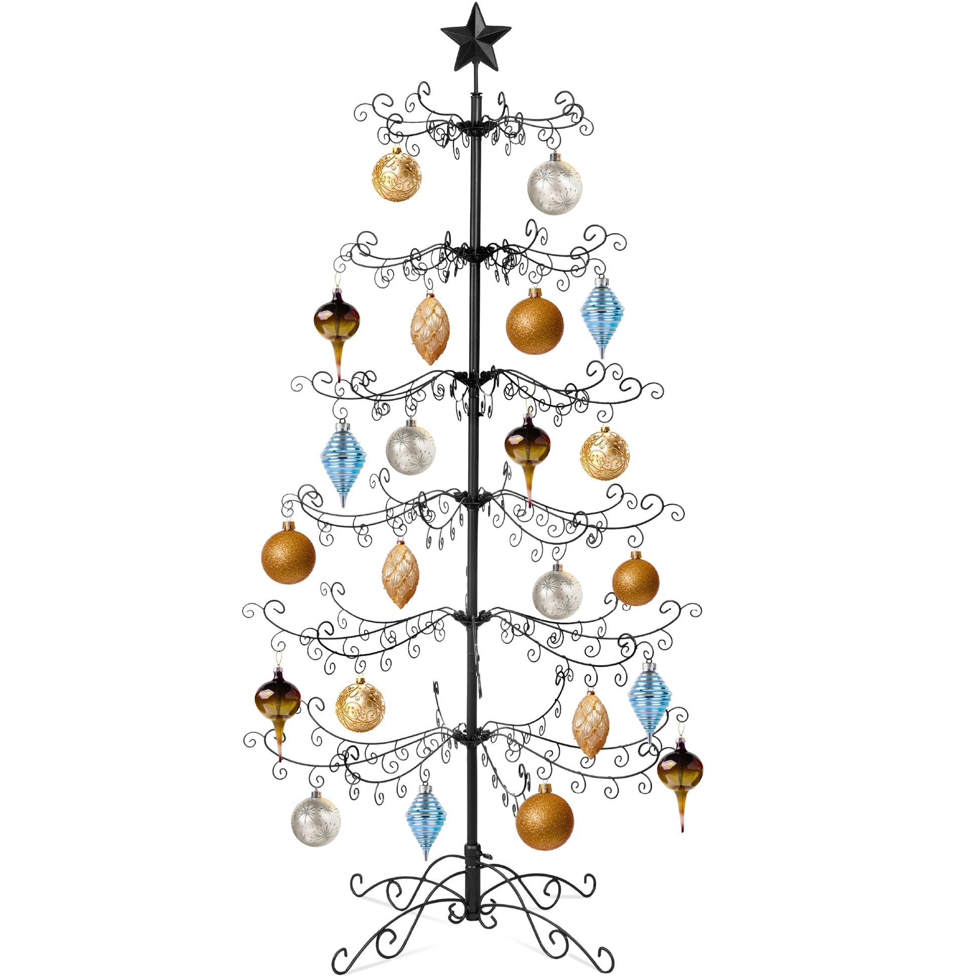 Scrollwork Ornament Display Tree With Wrought Iron Frame