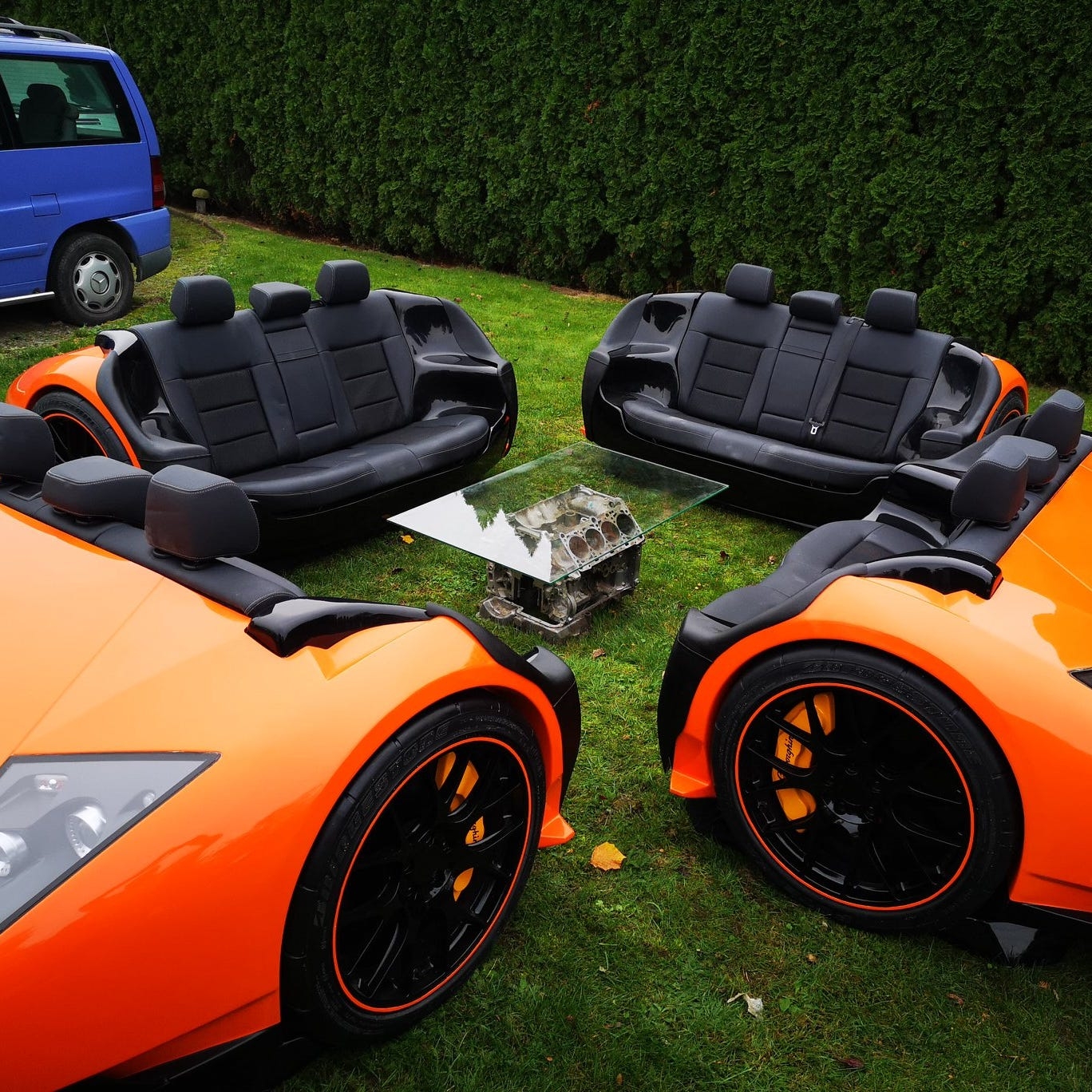 Seating Set Engine Block Base Automotive Luxury Furniture