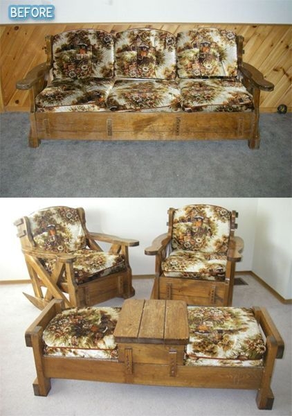 Seating Set With Pictorial Print and Modular Transformation Design