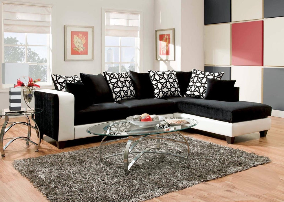 Sectional Sofa Infinity Pattern Pillows Arched Chrome