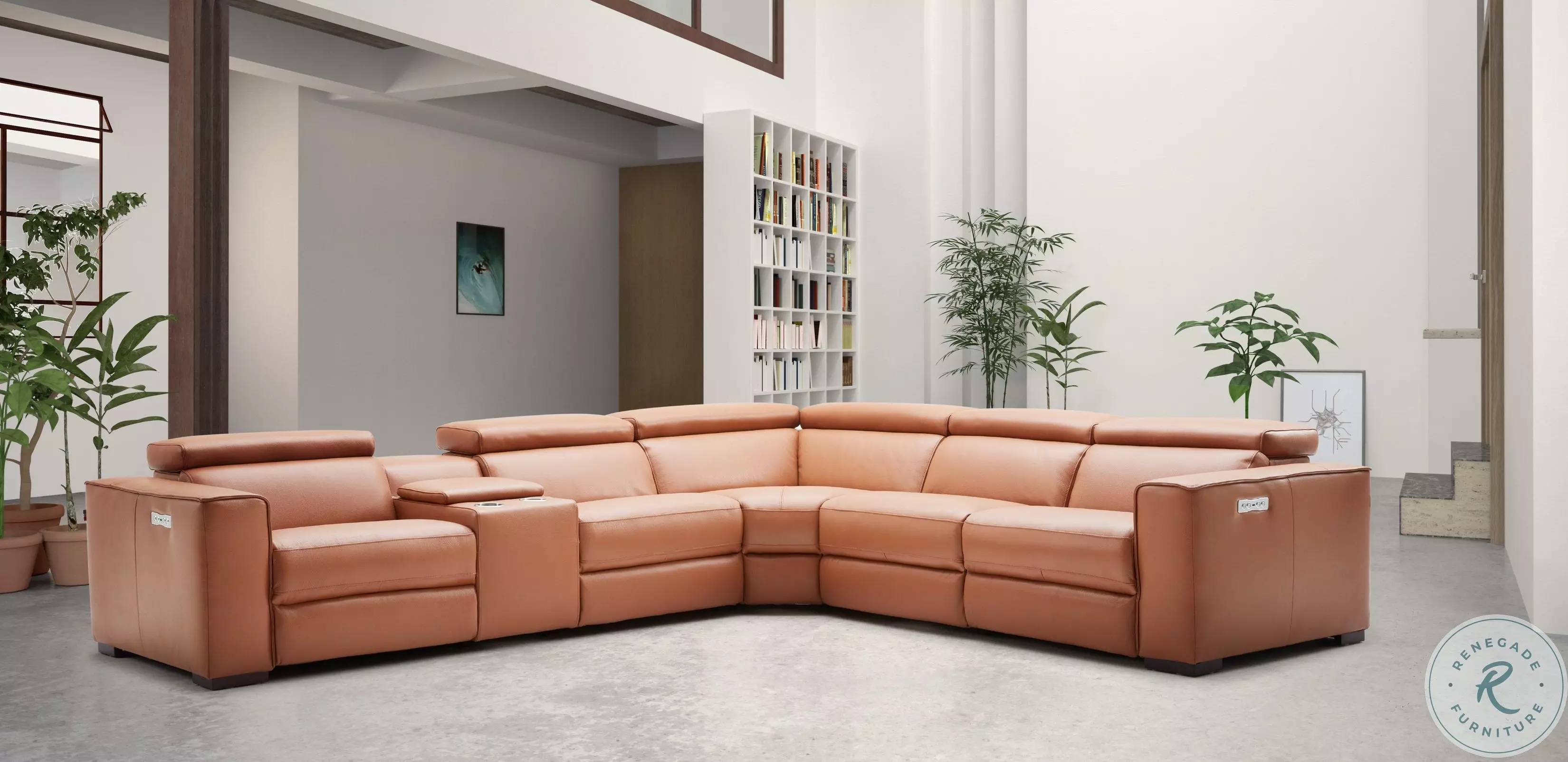 Sectional Sofa Power Reclining L-Shape Integrated Console