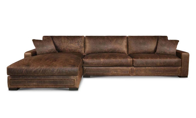 Sectional Sofa with Decorative Base Western Wrangler Sofa