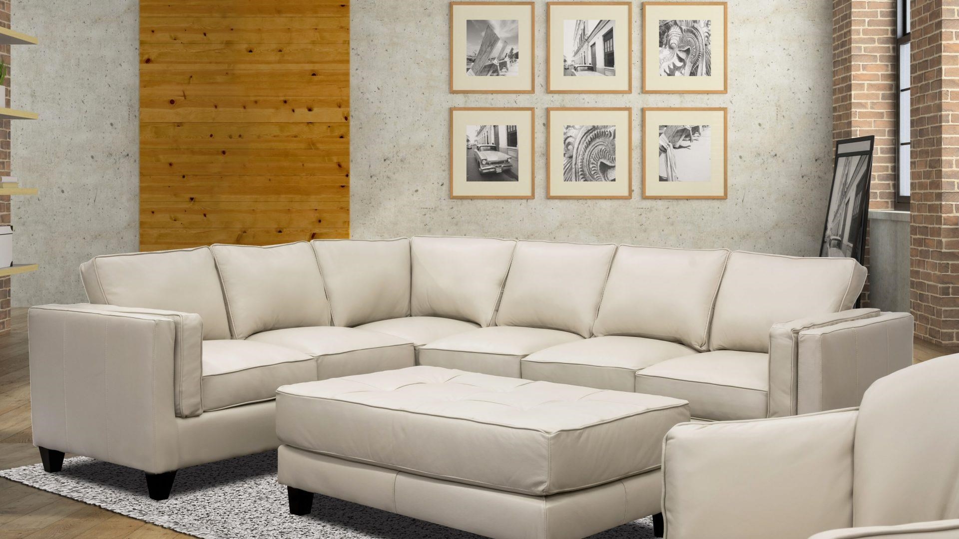 Sectional Sofa with Oversized Ottoman and Track Arms