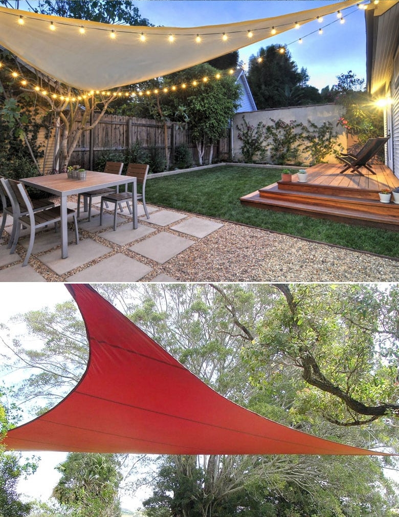 Shade Sail Tension Mixed Material Patio Flooring