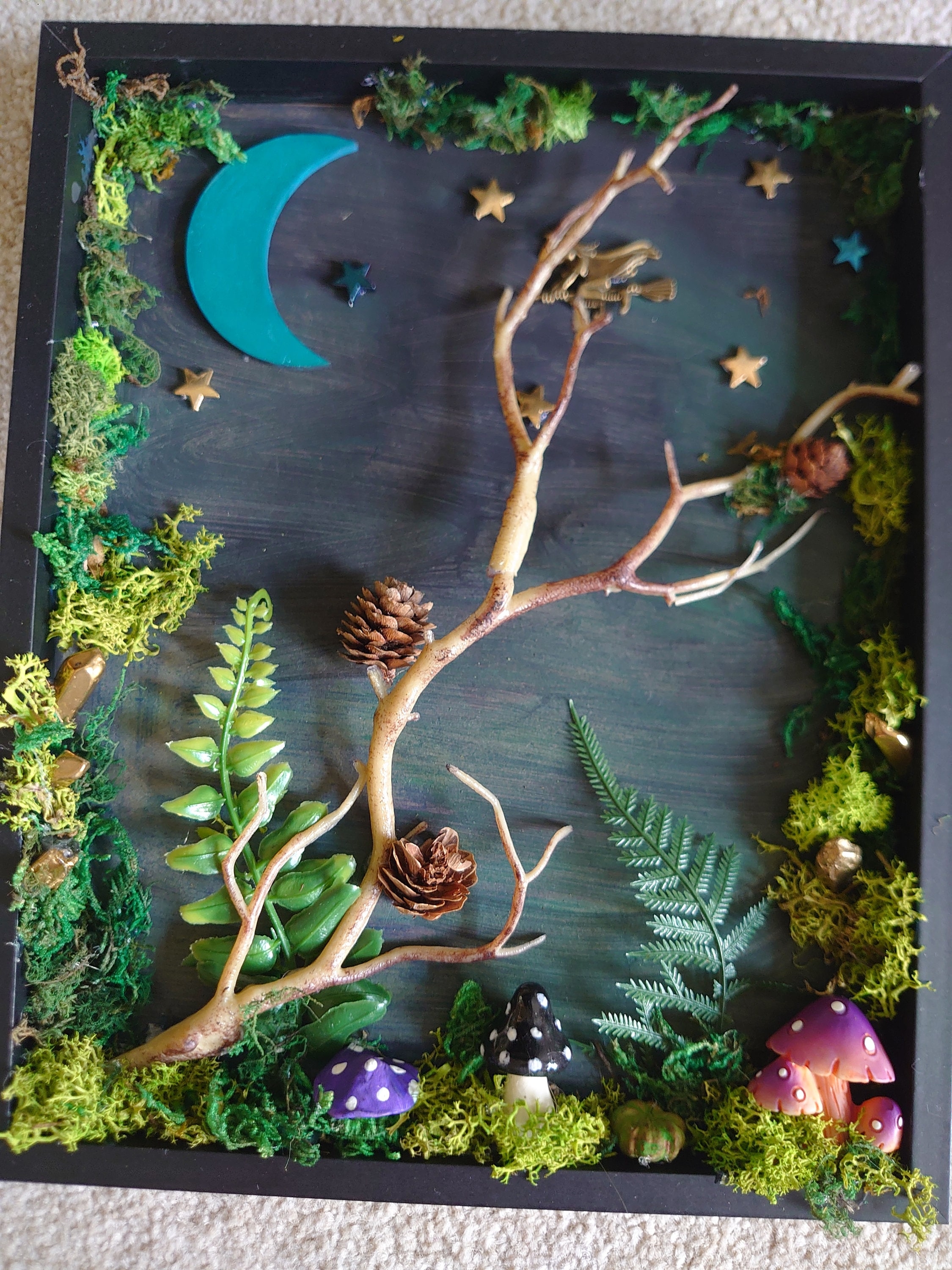 Shadow Box Art featuring Woodland Witch and Spooky Forest Display