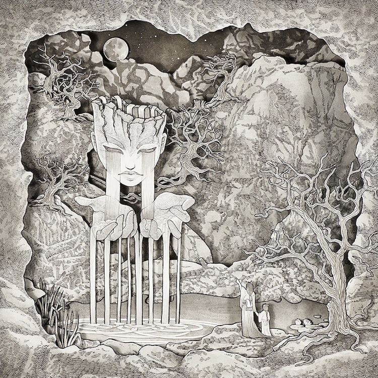 Shadow Box Art with Hand-Cut Paper and Surreal Scene
