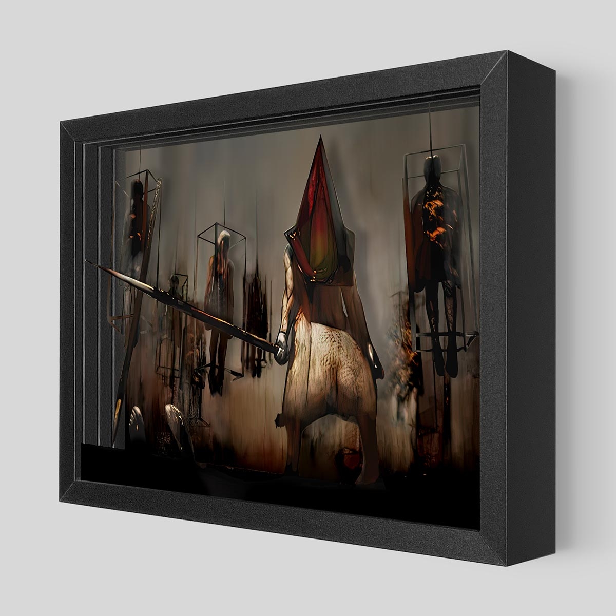 Shadowbox Art with Horror Themed Macabre Gaming Room Art