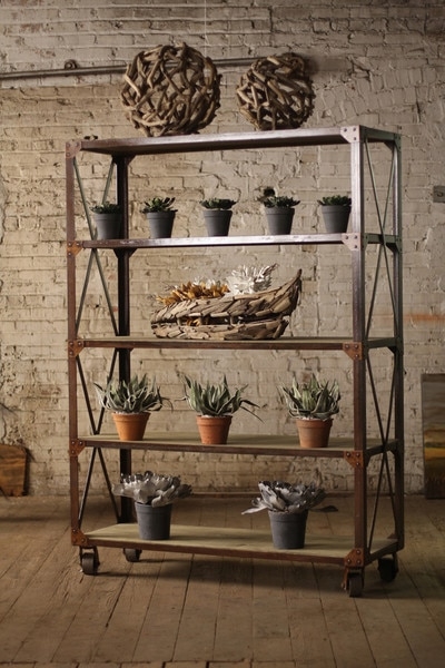 Shelving Unit Mobile Five Tier Rack with Industrial Casters