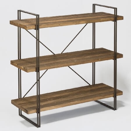 Shelving Unit Modern Rustic Storage Shelf with Sled Base
