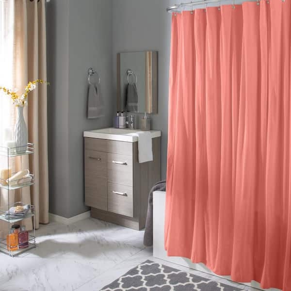Shower Curtain Liner Matte Finish Gray Coral Style