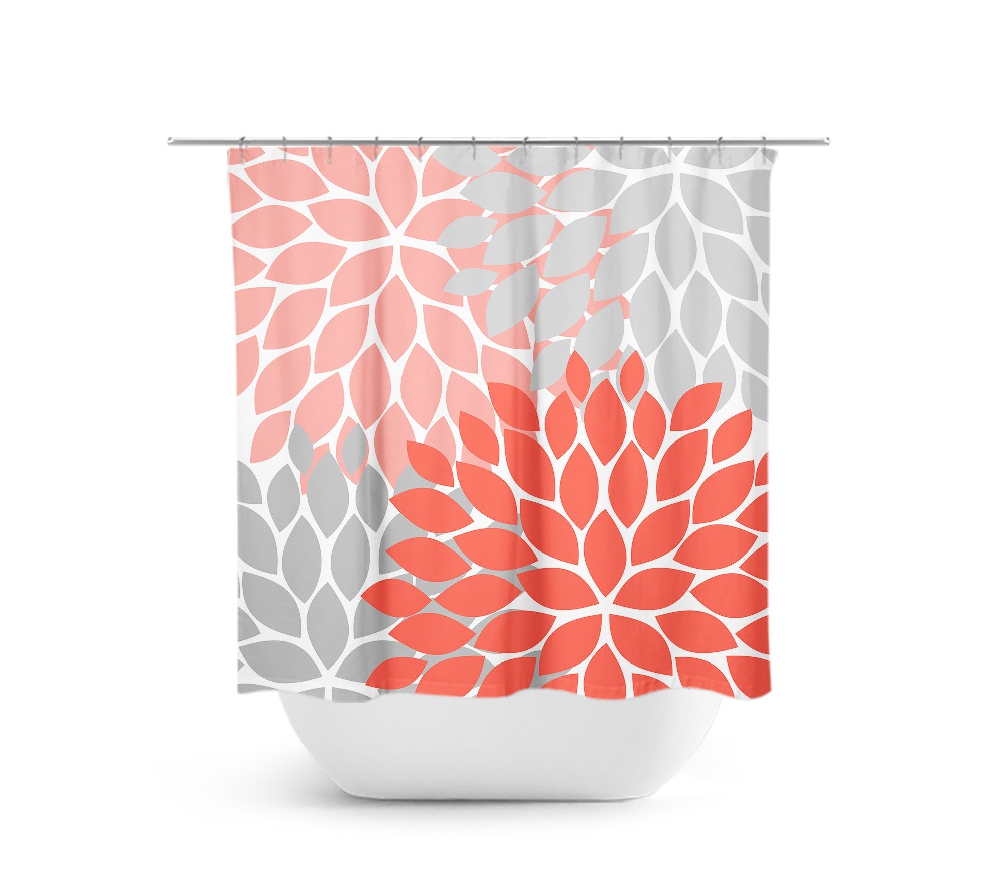 Shower Curtain Oversized Petal Motif Modern Floral
