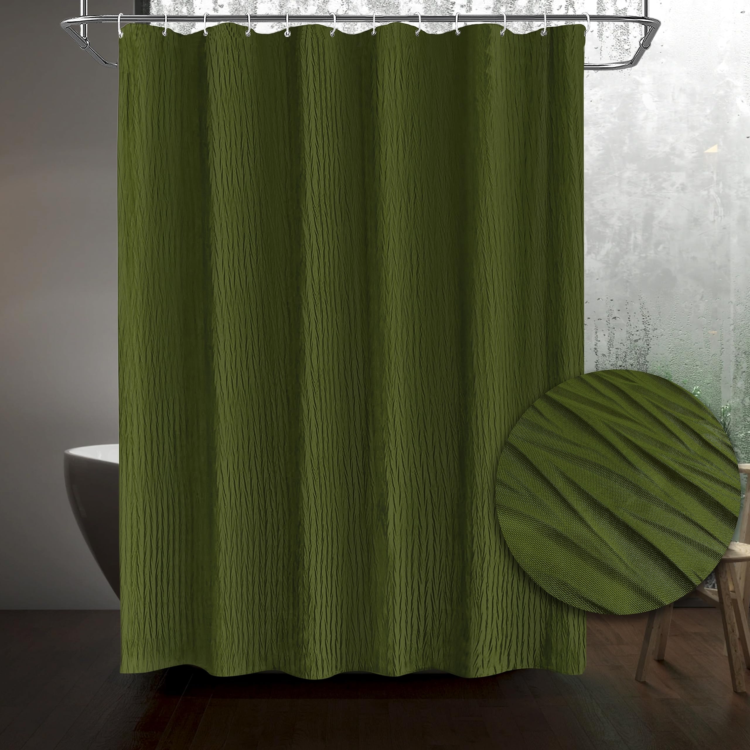 Olive Green Shower Curtain