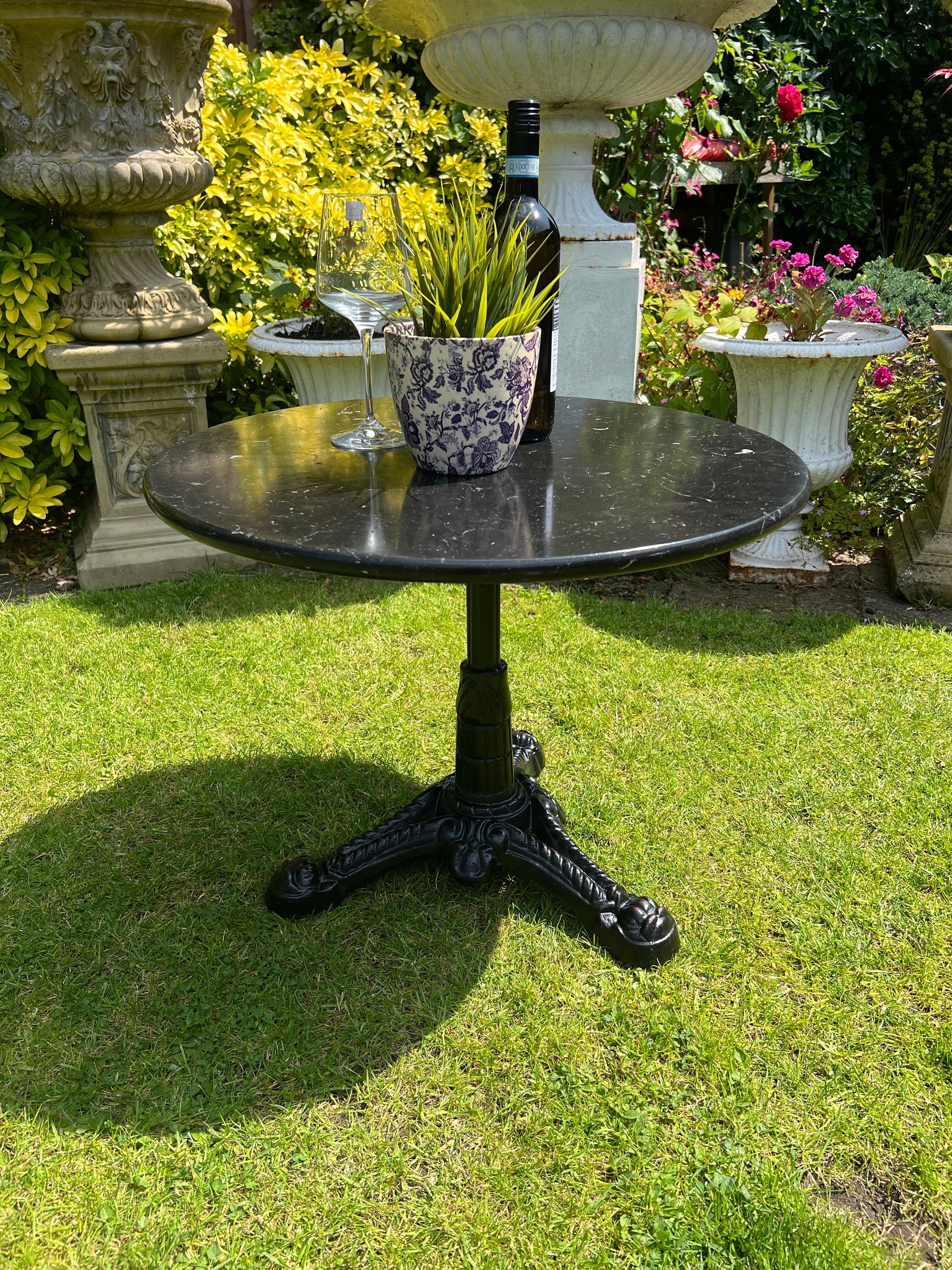 Side Table Tripod Ornate Pedestal French Bistro Garden Table