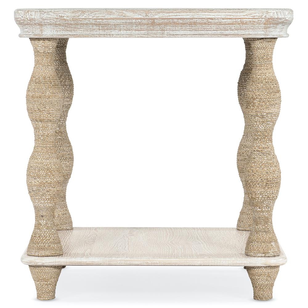 Side Table Wavy Legs Whitewashed Wood Rope Wrapped End Table