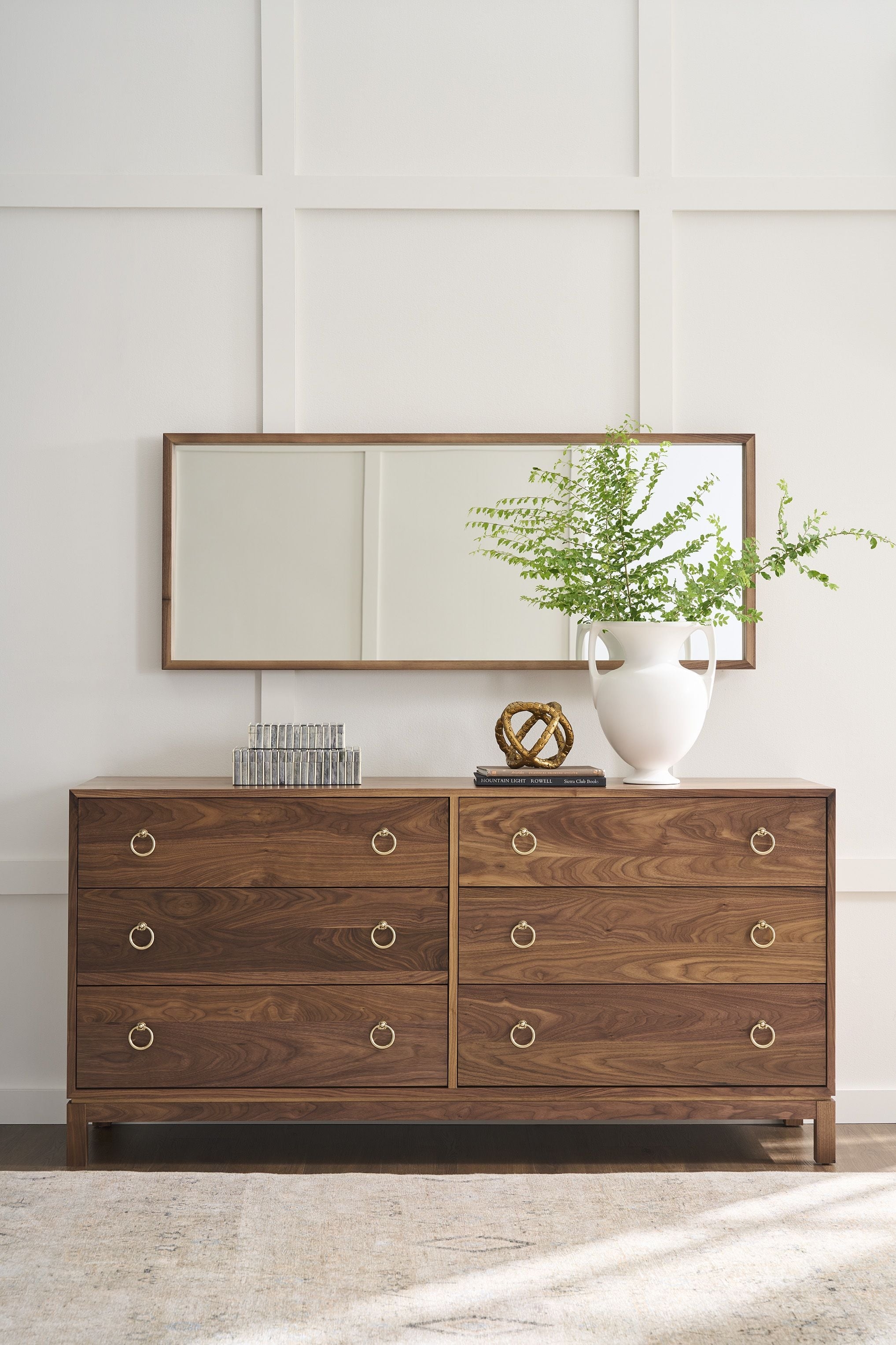 Six Drawer Dresser Walnut Six Drawer Dresser Matching Wood Frame