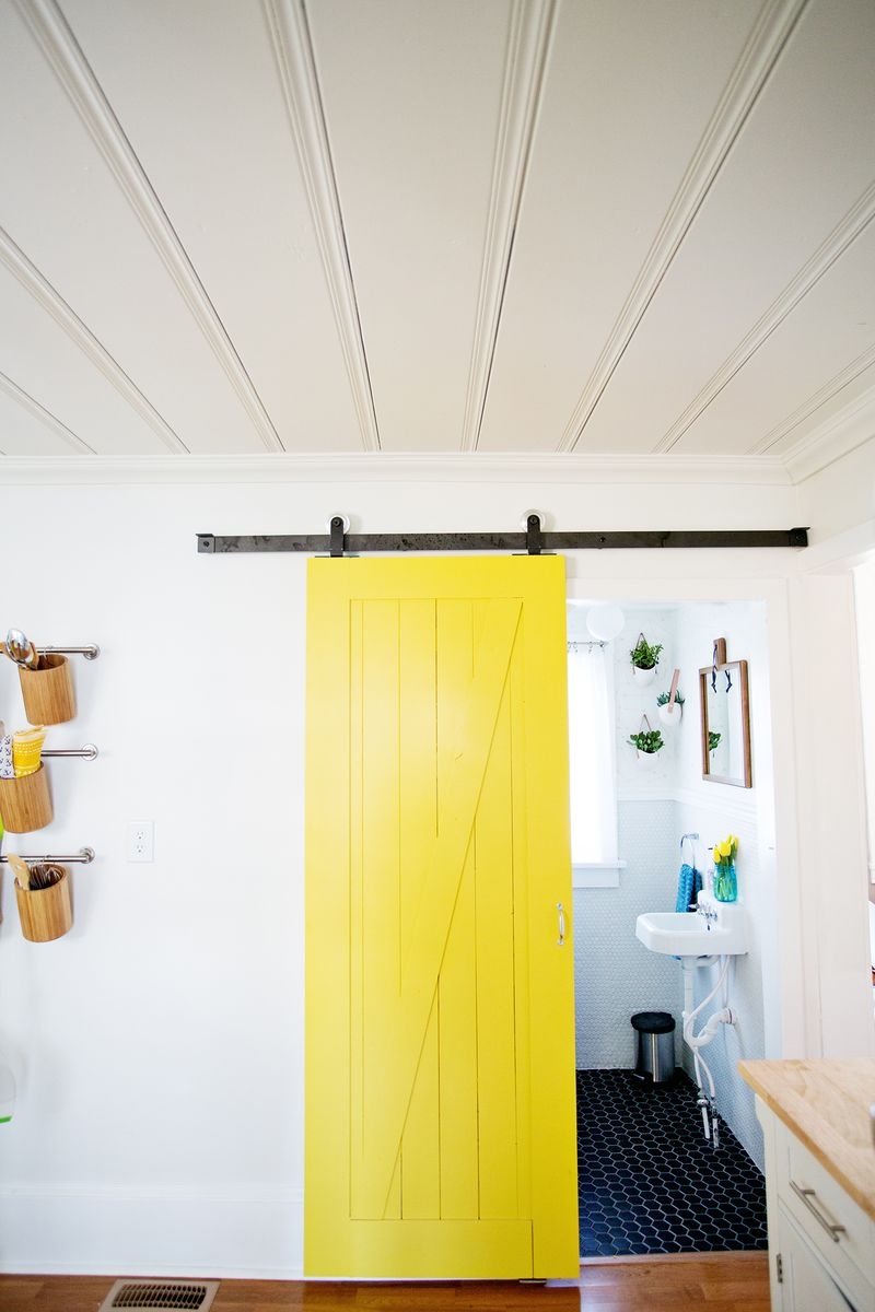 Sliding Barn Door Bright Yellow Finish - Yellow Sliding Barn Door