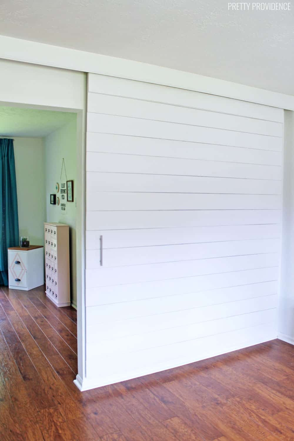 Sliding Barn Door White Shiplap Horizontal Plank Sliding Door
