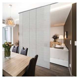 Sliding Panel Divider: Textured Fabric Contemporary Space Zoning