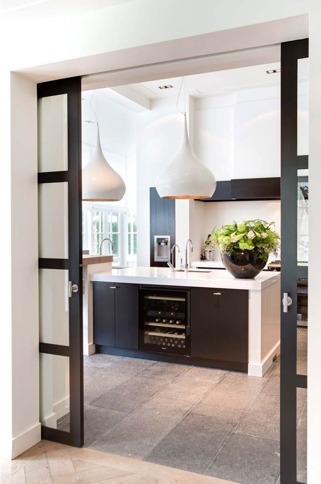 Sliding Room Divider: Industrial Black Steel Frame Partition