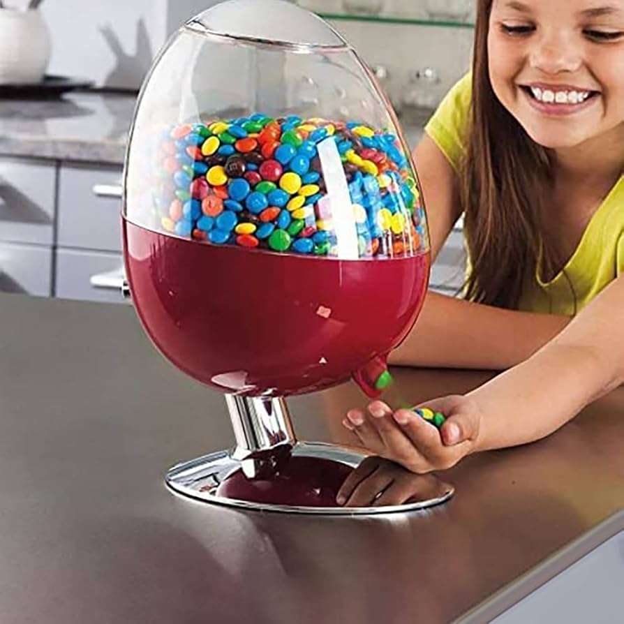Snack Dispenser Ruby Red Glossy Egg Shaped Motion Sensor