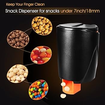 Snack Dispenser Thumb Trigger Portable Matte Black Design