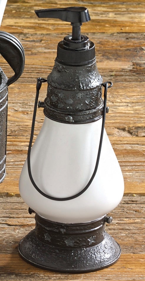 Soap Dispenser Star Cutouts Lantern Silhouette Antique Style