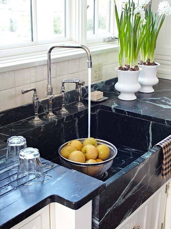 Soapstone Sink Integrated Drainboard Stone Vein Ideas
