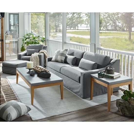 Sofa 96 Inch Length Stone Top Coffee Table Heather Gray Sofa