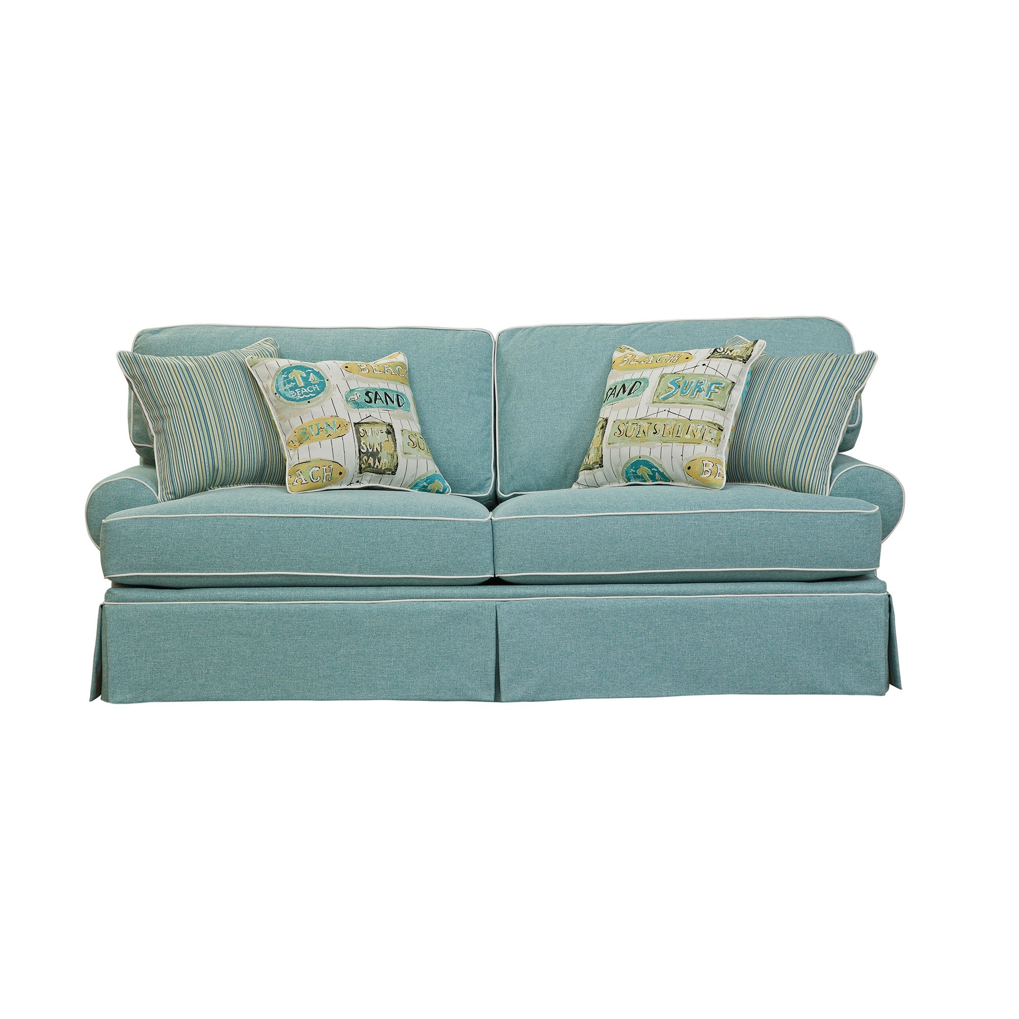 Sofa Kick Pleat Skirted Base Beachy Living Room Seating