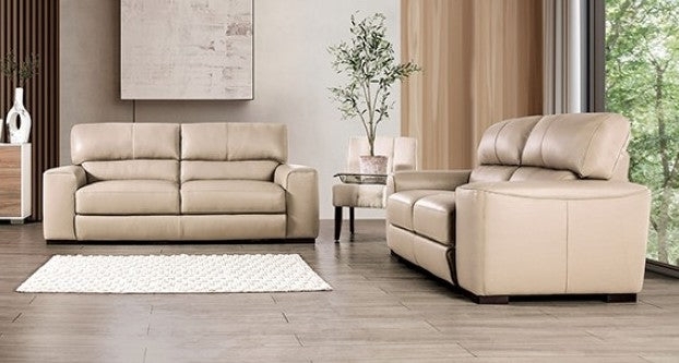 Sofa Set Contemporary Squared Arm Couch Horizontal Channel Stitching