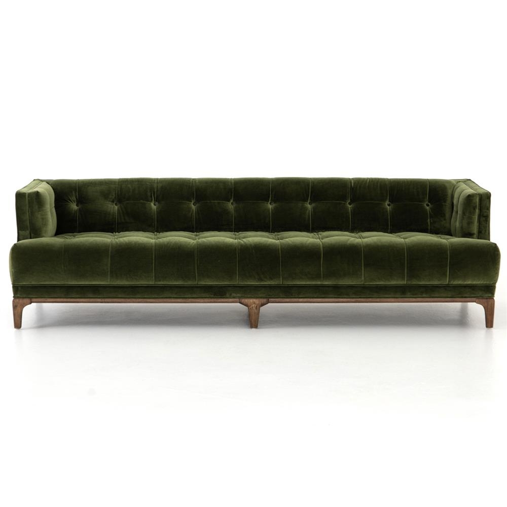 Sofa Velvet Button Tufting Forest Tuxedo Design