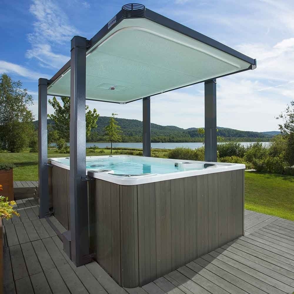 Spa Cover System Retractable Roof Slate Automated Gazebo Cover