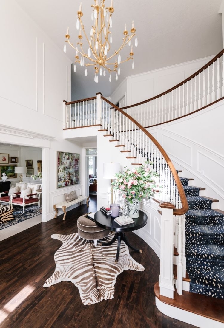 Staircase Chandelier Gold Branch Silhouette for Grand Foyer