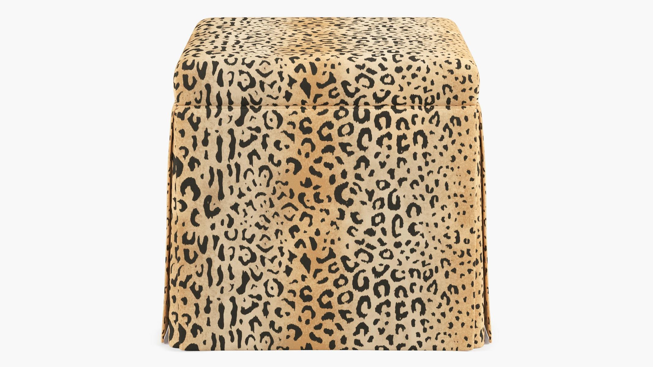 Storage Ottoman Corner Kick Pleat Skirted Storage Cube