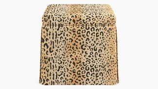 Storage Ottoman Corner Kick Pleat Skirted Storage Cube