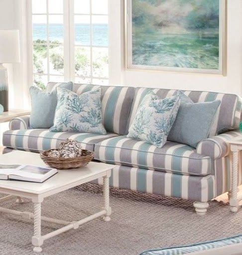 Striped Sofa Vertical Upholstery Nautical Striped Sofa Ideas