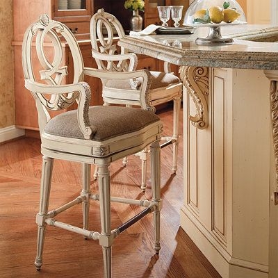 Swivel Bar Stool with Interlocking Oval Back Design