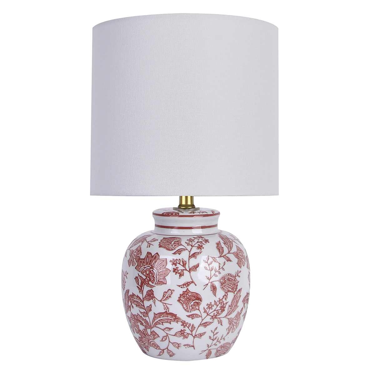 Table Lamp 14 inch height red small red floral lamp