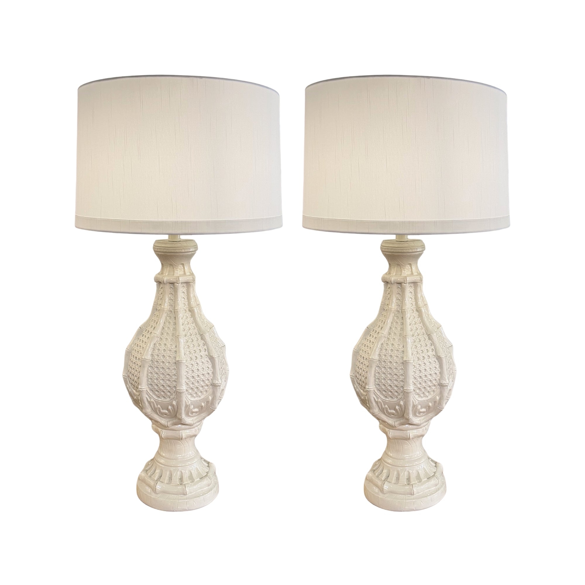 Table Lamp bamboo ribbing diamond lattice large bamboo textured lamps