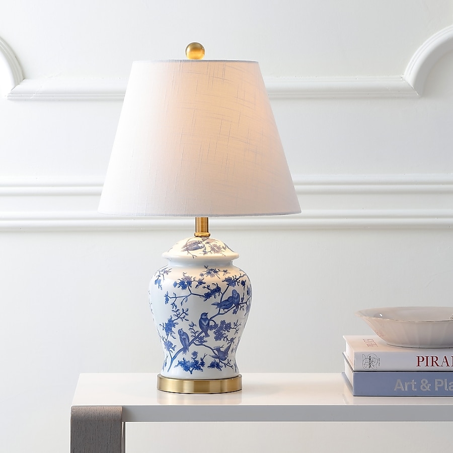 Table Lamp bird motif ceramic ginger jar bird motif ceramic lamp