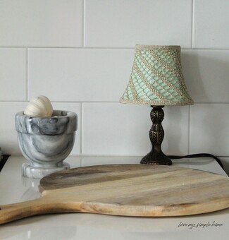 Table Lamp Crochet Shade Vintage Countertop Lighting