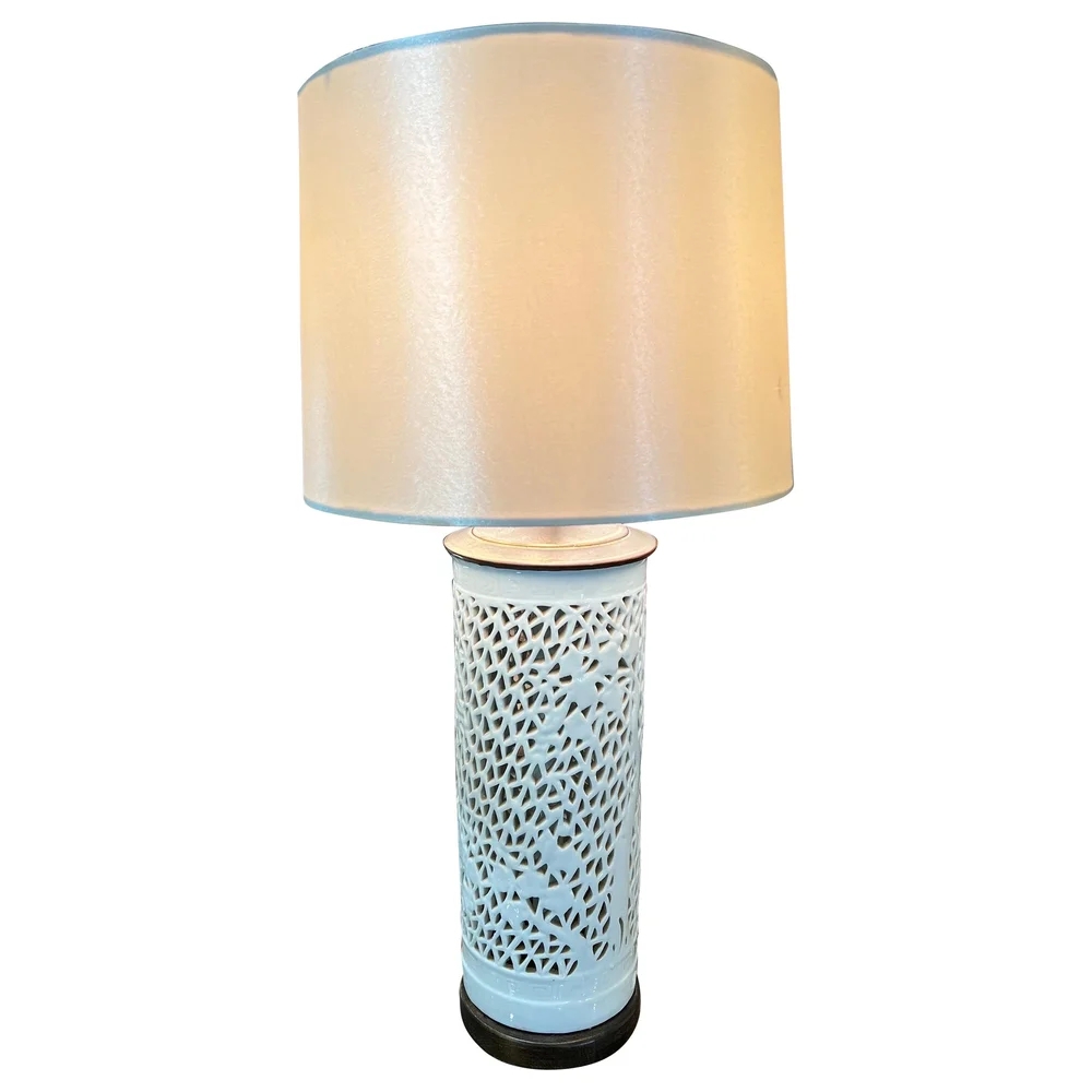 Table Lamp pierced porcelain lattice reticulated ceramic lamp