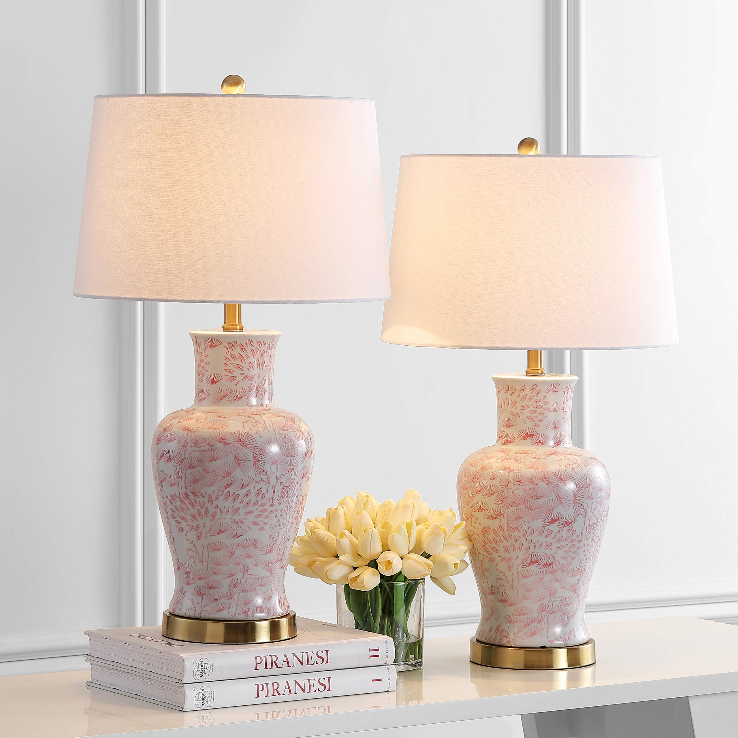 Table Lamp pink chinoiserie pattern pink chinoiserie table lamp