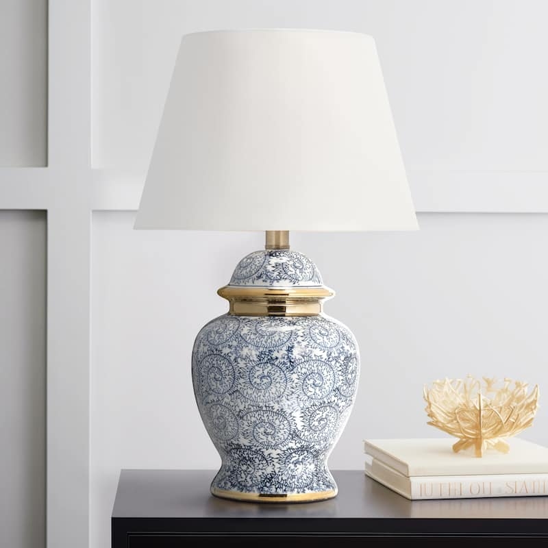Table Lamp swirled scroll pattern blue and white scroll lamp