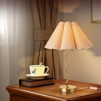 Table Lamp Wavy Stem Organic Modern Nightstand Decor