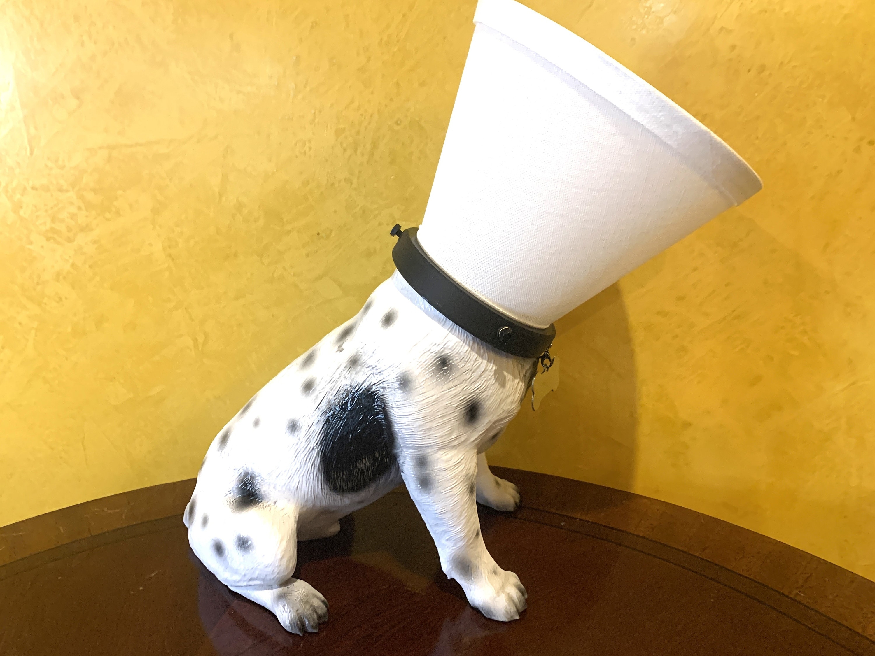 Table Lamp: Whimsical Dalmatian Pattern Cone Shade Spotted Dog
