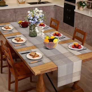 Table Runner Set: Neutral Metallic Woven Gold Table Runner