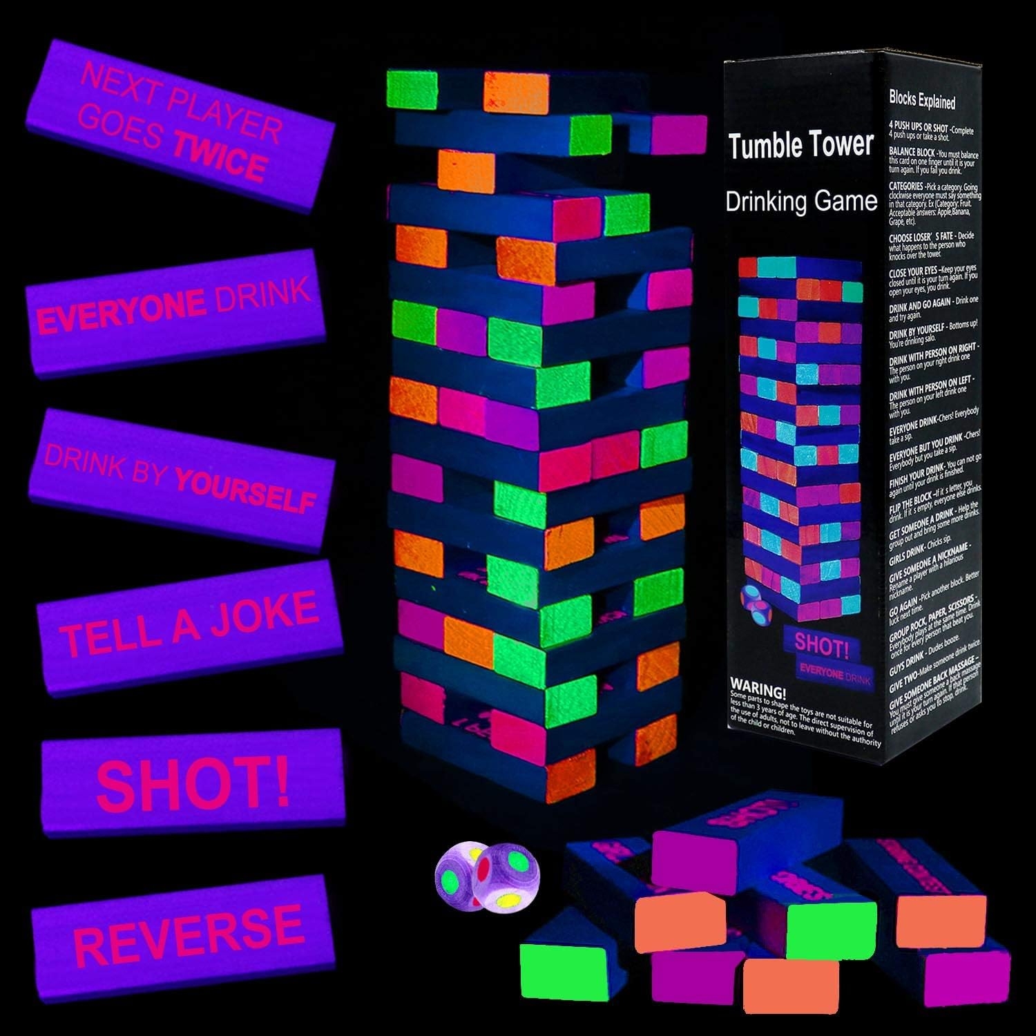 Tabletop Game: Fluorescent Finish and Drinking Game Rules