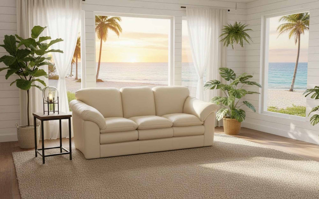 Three Seat Sofa with Rolled Arms and Coastal Lounge Style